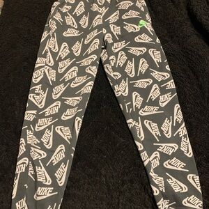 Nike Black Joggers with White Logo Print